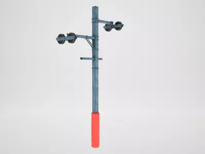 Ski lift pole rod Low-poly 3D model