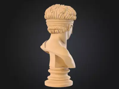 Blindfolded Marble Bust Low-poly 3D model