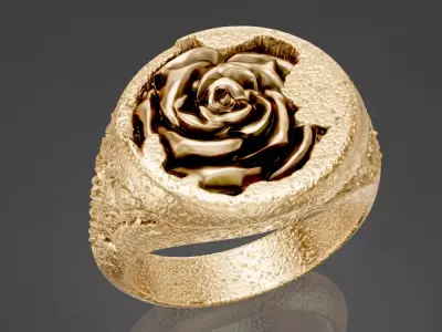 Rose Flower Luxury Printable Jewel Ring 3D print model