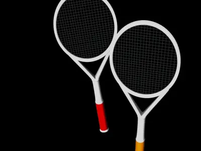 Racket two tennis rackets Low-poly 3D model