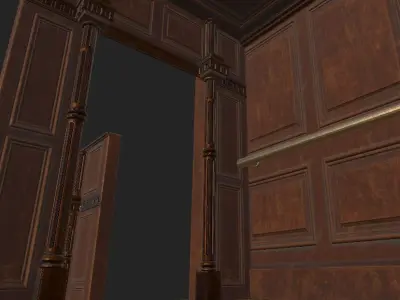 baroque wooden Lift  Low-poly 3D model