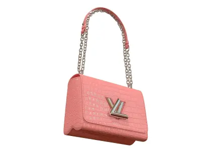 Louis Vuitton Bag Twist Crocodile Rose 3D model