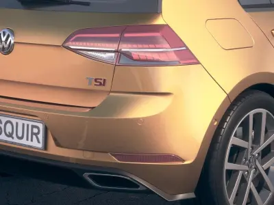 Volkswagen Golf R 2017 desert studio 3D model