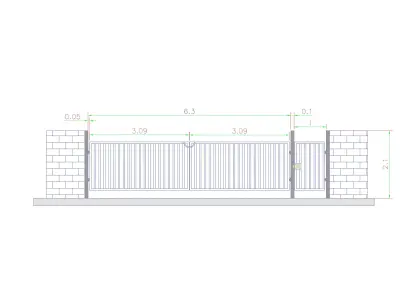  Industrial Gate Entry Autocad Drawing With Architectural Detail 3D model