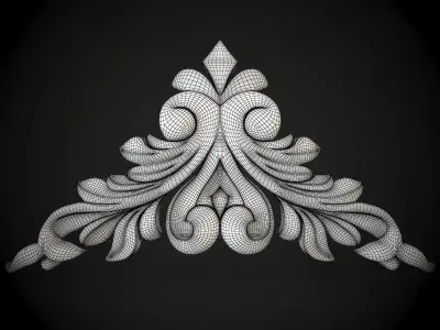 Carved corner 3D model