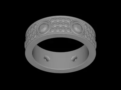 AMOUR - RING - 6 DIAMONDS - CLASSIC VERSION 3D print model