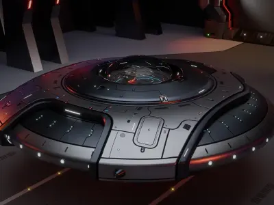 Oblasphere UFO Spaceship 3D Model Low-poly 3D model