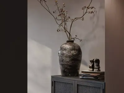 Modern Japandi Living Space 3D model