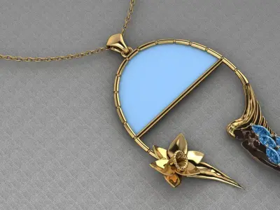 Narcissus pendant 3D print model