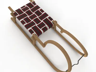 Wooden Sledge 3D model