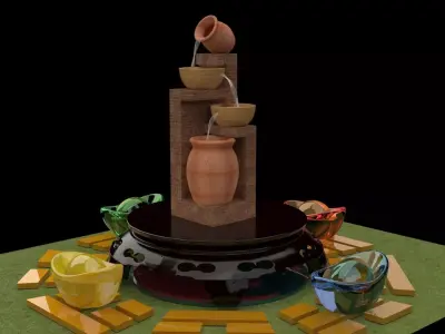 Chinese water fountain    3D model