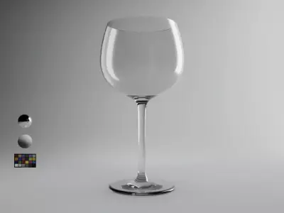 White Burgundy Wine Glass 3D model