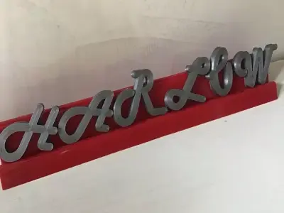 Test HARLOW font  3d letters  free download Free 3D print model