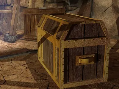 Chest wooden Free 3D print model