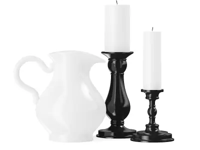 Two Candles and a Jug 3D model