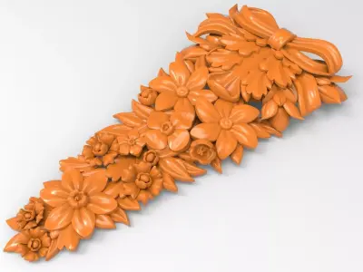 Carved decor CNC 3D print model  3D print model