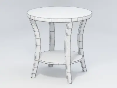 Classic Curved End Table 3D model