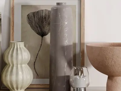 Set decorative 002 Low-poly 3D model