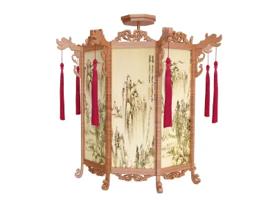 Chinese lanterns  Low-poly 3D model