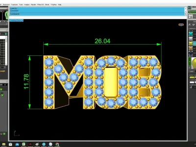 Luxury Initial Letter Pave Diamond Ring for Men 3D Model 4346 3D print model