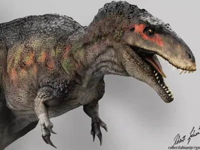 Acrocanthosaurus dinosaur Low-poly 3D model