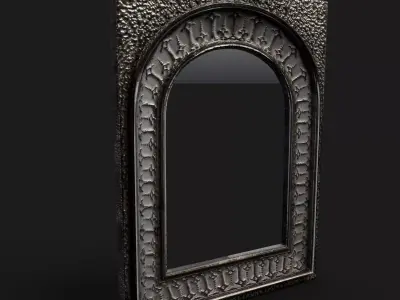 Pressed Metal Arch Wall Mirror Low-poly 3D model