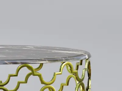 Moroccan round trellis table 3D model