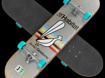 Skateboard set 004 3D model