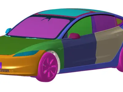 Tesla Model 3 Long-Range 2023 2024 Vehicle 3d scan model 3D model