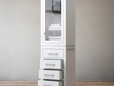 RH Hutton glass door bath cabinet 3D model