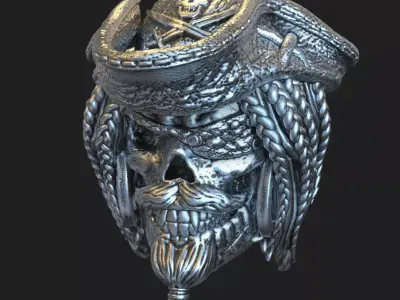 skull pendant jewelryPirate  vol2  3D print model