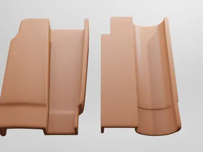 Conjunto com duas telhas de ceramicas 3D model