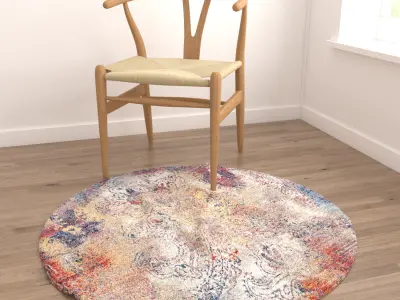Round Rug Set 301 3D model