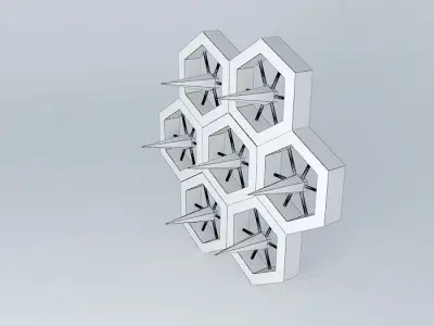 spiked, spoked, polygon assembly 3D model