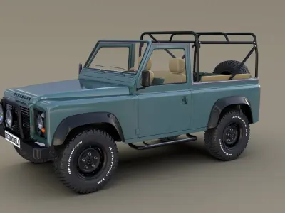 1985 Land Rover Defender 90 with interior ver 3 3D model