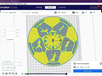 fotbal wall clock 3D print model
