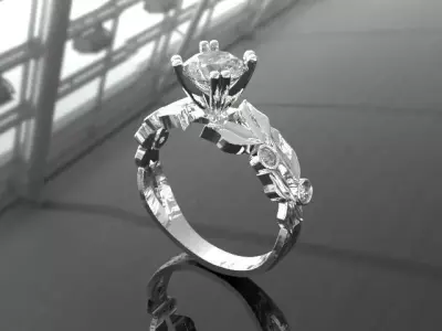 Solitary floral ring  3D print model