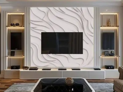 20 modern panel wall decor set wall relief mural CNC  Pack 01 3D Model Collection