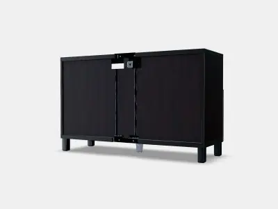 BESTA TV bench with doors 12 Low-poly 3D model