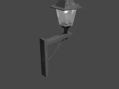 Houselamp street light on wall Low-poly 3D model