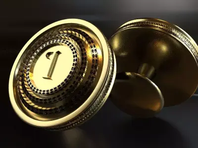 Luxury Cufflink with alphabet I 3D print model