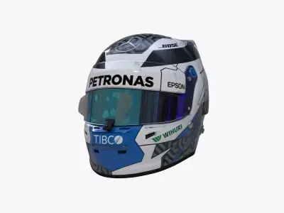 Bottas helmet 2020 Low-poly 3D model
