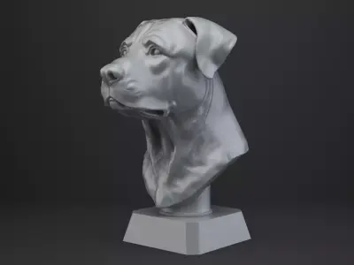 Dog Bust - Animal Figurine 3D print model