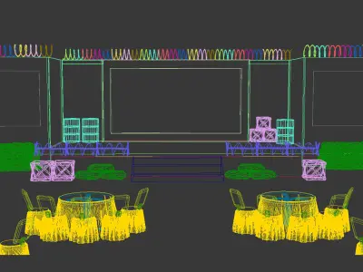 Army stage event 3D model