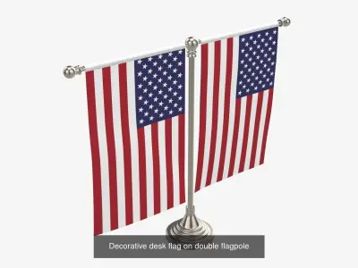 Decorative desk large flags wall pennants 3D Model Collection