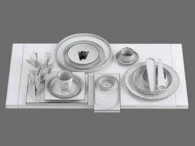 Decor Japanese dishes Set 87 3D model