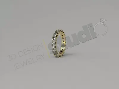 Luxury full gem ring model 3D print model
