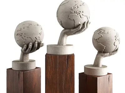 Earth Hand sculpture 3D model