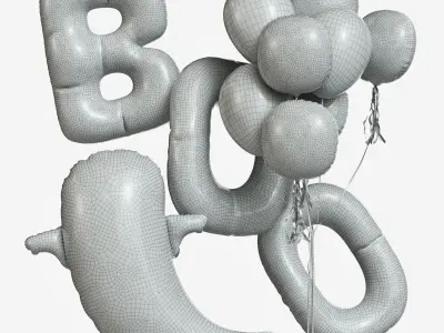 Balloons Decor Set 01 3D model