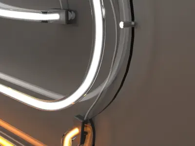 Ice Cream - Neon Sign 3D model